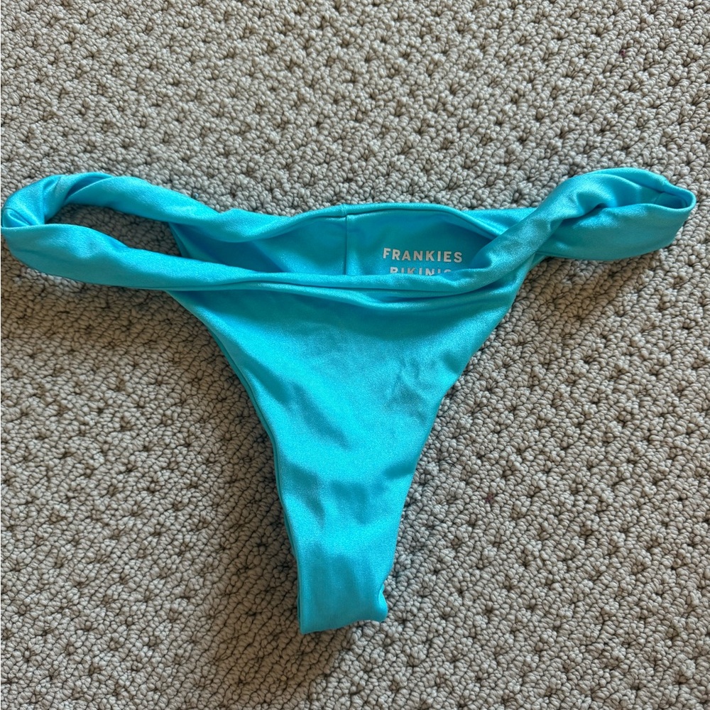 Frankies Bikinis Twist Turquoise Bikini Bottom